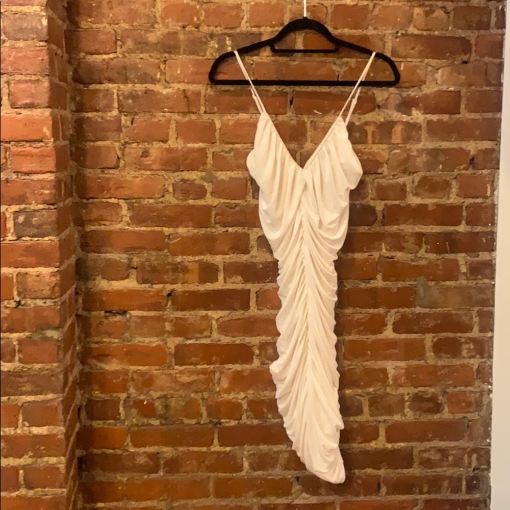 Halston cream dress small